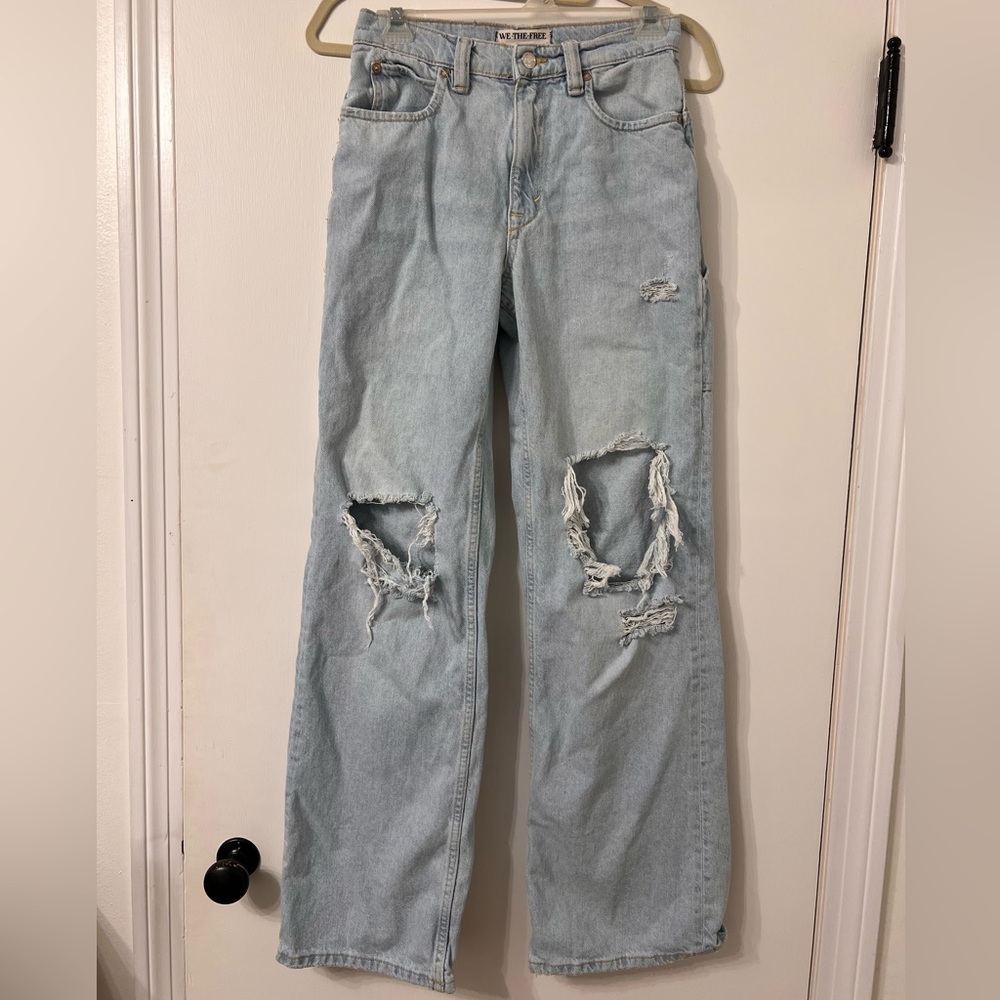 FREE PEOPLE TINSLEY BAGGY HIGH RISE DENIM JEANS ✨